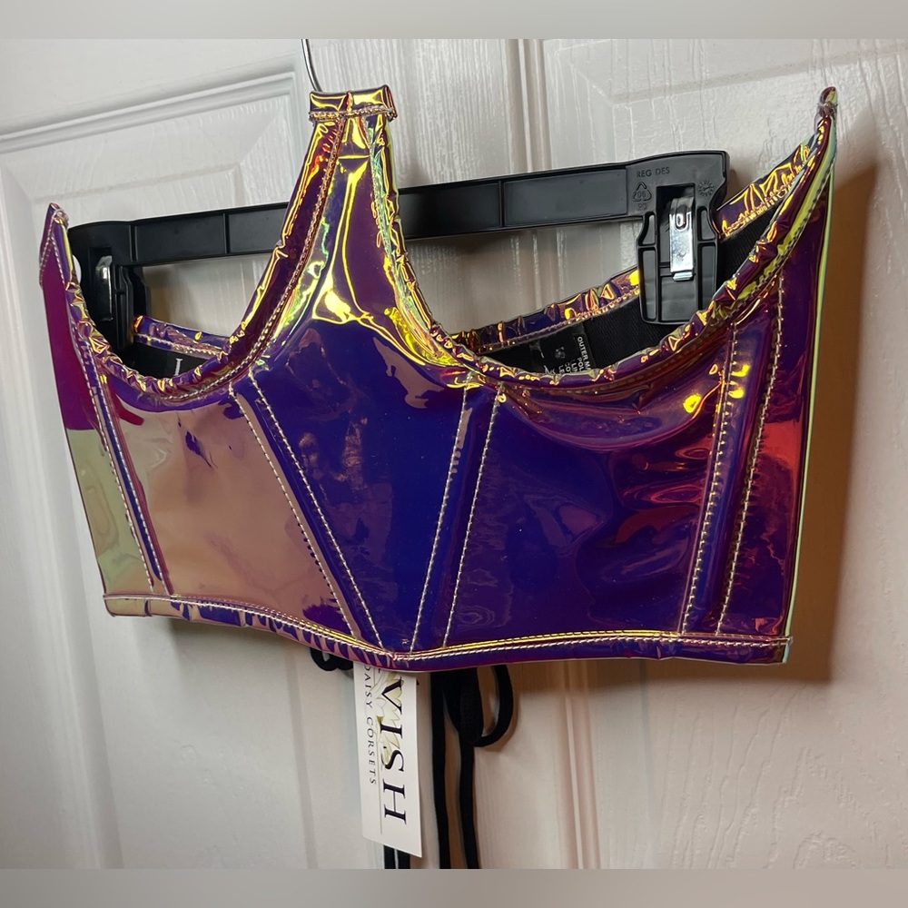 Lavish by Daisy Corsets - Pink holographic under-bust corset - Size S - New